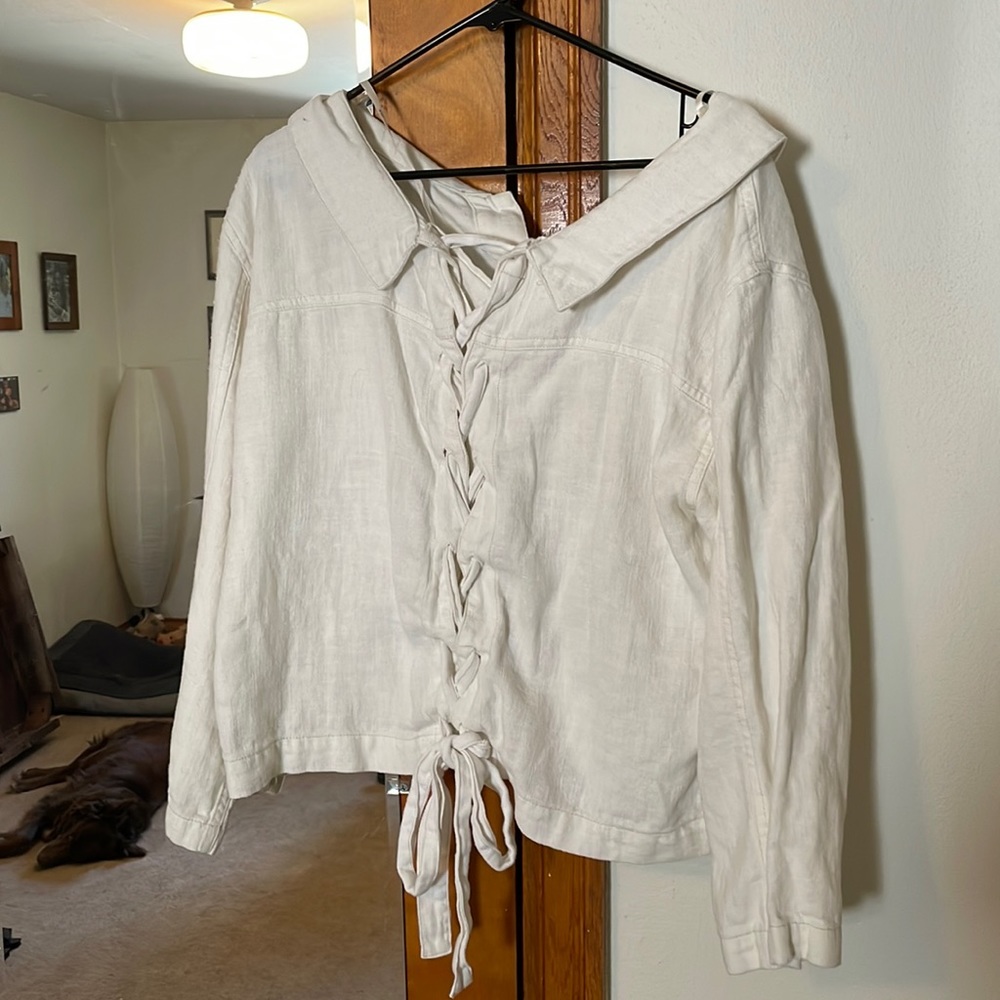 White linen top